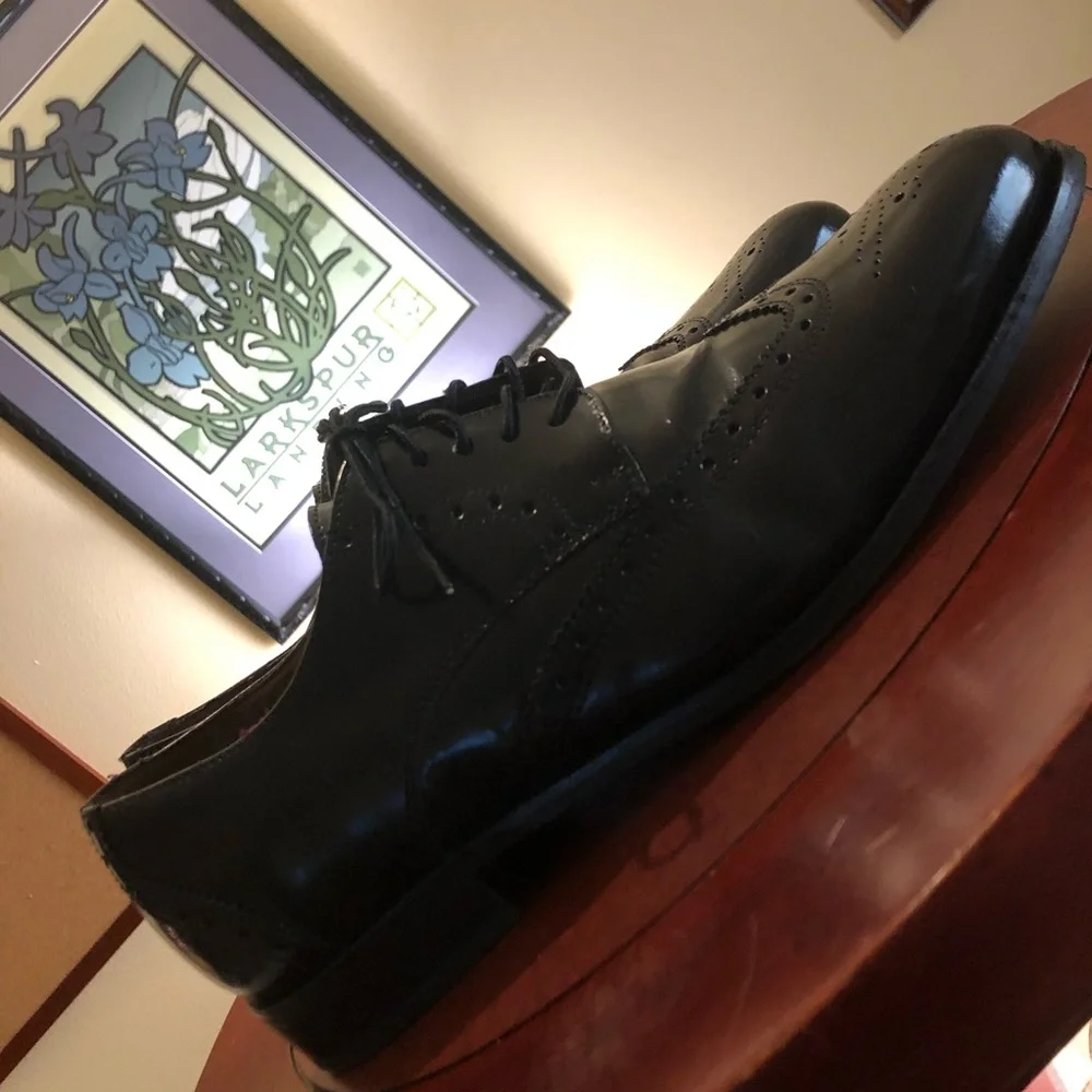 Mens Florsheim black classic lace up Oxford